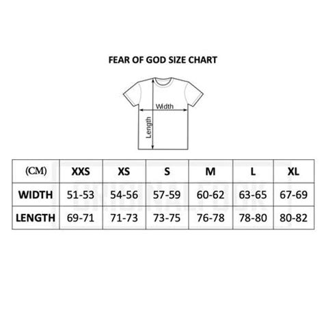 essential fear of god size|size chart for essentials.